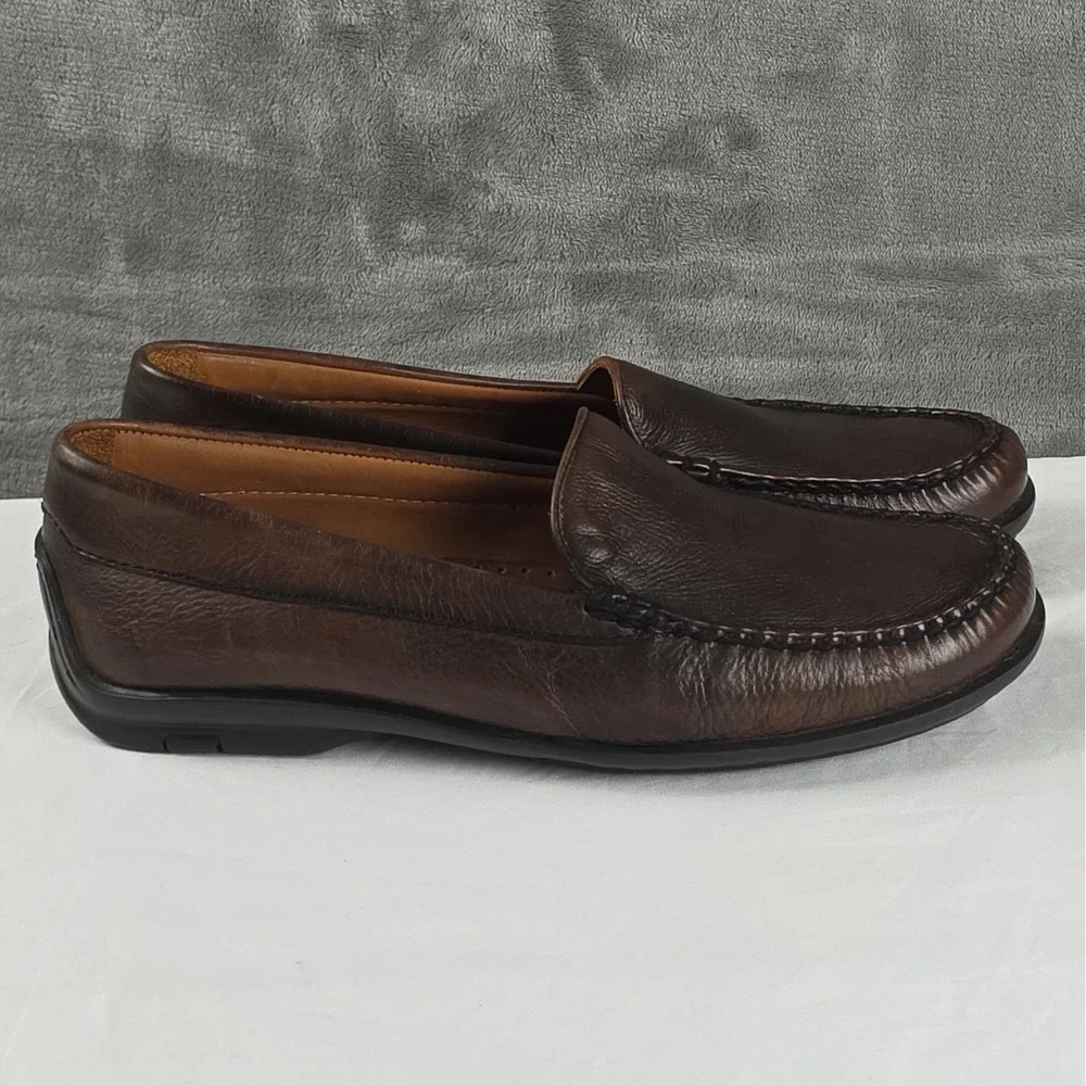 Johnston And Murphy Passport Brown Leather Driving Loafers 9.5M 20- 8713
